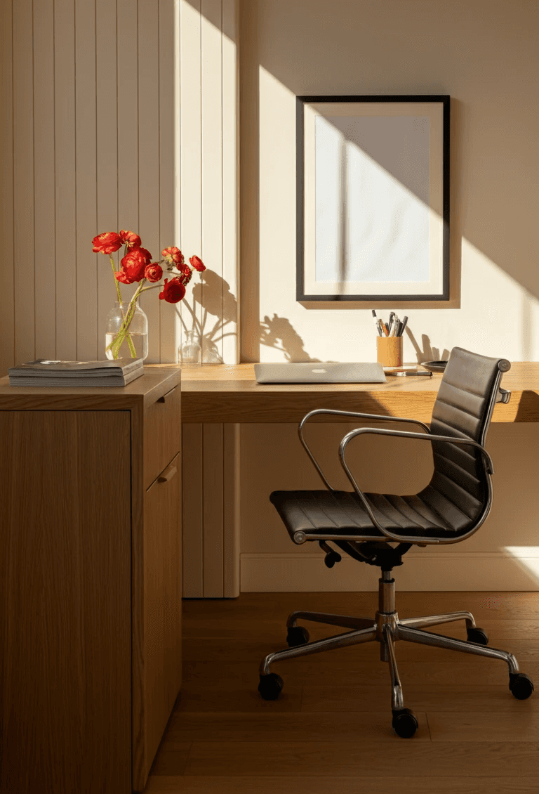 Workspace with tablet and design tools